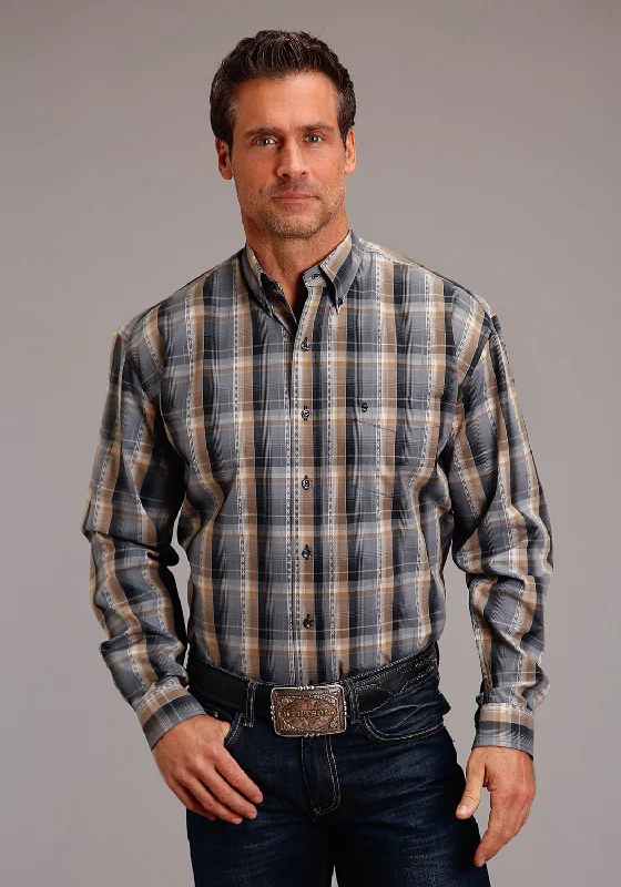 Men's Moisture - Wicking Performance Fabric Casual Shirts for Outdoor ActivitiesStetson Mens Diamond Back Dobby Grey 100% Cotton L/S Shirt Men's Moisture - Wicking Performance Fabric Casual Shirts for Outdoor ActivitiesStetson Mens Diamond Back Dobby Grey 100% Cotton L/S Shirt