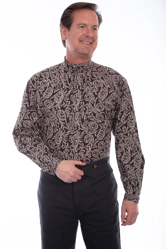 Men's Slim - Fit Printed Floral Casual Shirts in Pastel Colors for a Spring - Inspired VibeScully Mens Brown 100% Cotton Lg Paisley L/S Shirt Men's Slim - Fit Printed Floral Casual Shirts in Pastel Colors for a Spring - Inspired VibeScully Mens Brown 100% Cotton Lg Paisley L/S Shirt