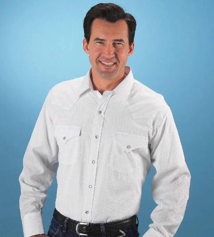 Men's Wrinkle - Resistant Polyester Blend Casual Shirts for Easy Travel and MaintenanceEly & Walker Mens Tone on Tone White Western Shirt L/S Poly/Cotton Big Men's Wrinkle - Resistant Polyester Blend Casual Shirts for Easy Travel and MaintenanceEly & Walker Mens Tone on Tone White Western Shirt L/S Poly/Cotton Big