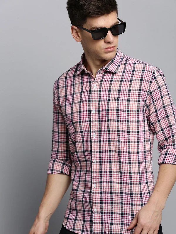 Men's Wrinkle - Resistant Polyester Blend Casual Shirts for Easy Travel and MaintenanceMen Spread Collar Checked White Shirt Men's Wrinkle - Resistant Polyester Blend Casual Shirts for Easy Travel and MaintenanceMen Spread Collar Checked White Shirt