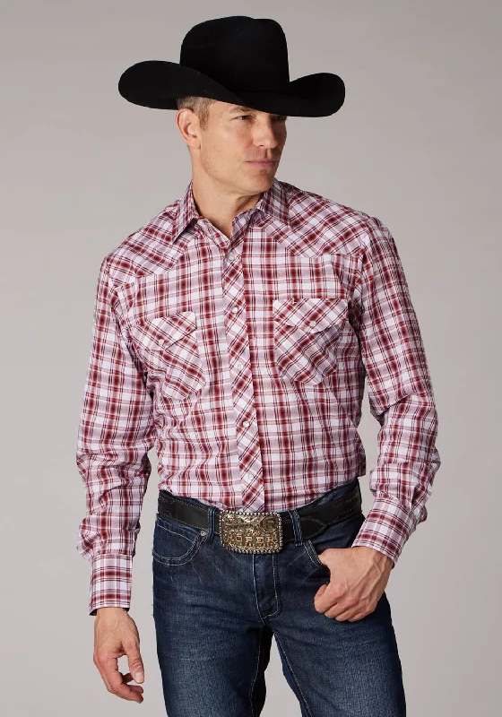 Men's Long - Line Oversized Casual Shirts in Dark Gray for a Relaxed and Modern LookRoper Mens 2058 Plaid Red/Grey Cotton Blend L/S Shirt Men's Long - Line Oversized Casual Shirts in Dark Gray for a Relaxed and Modern LookRoper Mens 2058 Plaid Red/Grey Cotton Blend L/S Shirt