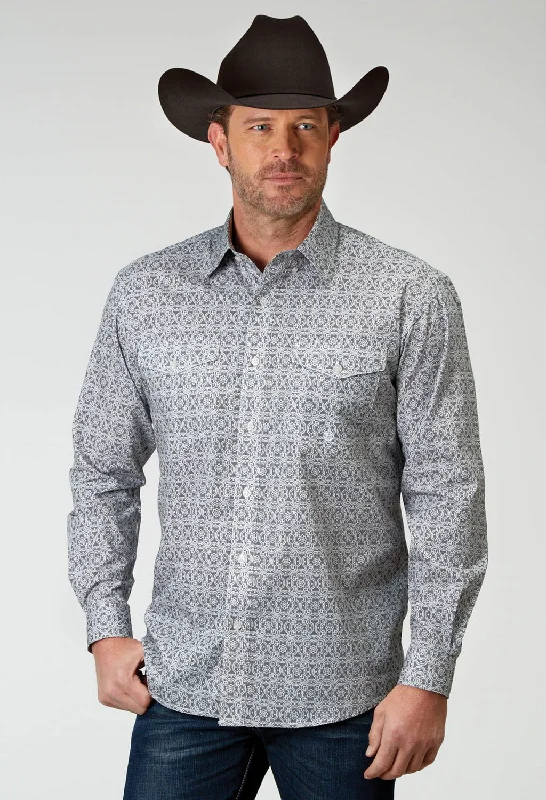 Men's Tailored Fit Checkered Casual Shirts in Multicolor for a Smart - Casual EnsembleRoper Mens 1934 Silver Medallion Grey 100% Cotton Btn L/S Shirt Men's Tailored Fit Checkered Casual Shirts in Multicolor for a Smart - Casual EnsembleRoper Mens 1934 Silver Medallion Grey 100% Cotton Btn L/S Shirt