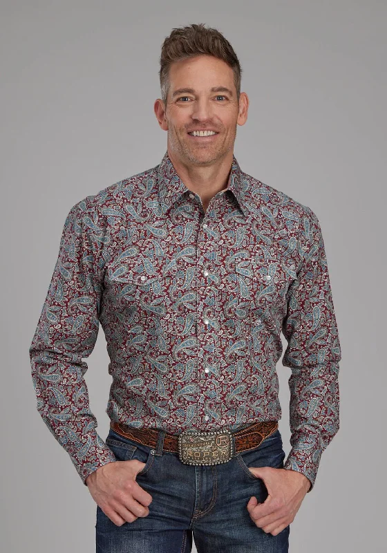 Men's Sustainable Recycled Material Casual Shirts for Eco - Conscious ConsumersRoper Mens Orchard Paisley Multi-Color 100% Cotton L/S Shirt Men's Sustainable Recycled Material Casual Shirts for Eco - Conscious ConsumersRoper Mens Orchard Paisley Multi-Color 100% Cotton L/S Shirt