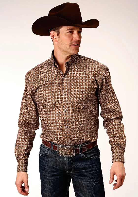 Men's Long - Line Oversized Casual Shirts in Dark Gray for a Relaxed and Modern LookRoper Mens Brown 100% Cotton Cinnamon Foulard BD L/S 1 Pkt Shirt Men's Long - Line Oversized Casual Shirts in Dark Gray for a Relaxed and Modern LookRoper Mens Brown 100% Cotton Cinnamon Foulard BD L/S 1 Pkt Shirt