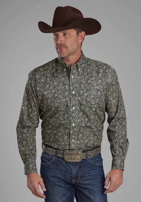 Men's Graphic - Printed Casual Shirts with Pop - Culture References for a Fun and Stylish LookRoper Mens Oak Paisley Brown 100% Cotton 1 Pkt L/S Shirt Men's Graphic - Printed Casual Shirts with Pop - Culture References for a Fun and Stylish LookRoper Mens Oak Paisley Brown 100% Cotton 1 Pkt L/S Shirt