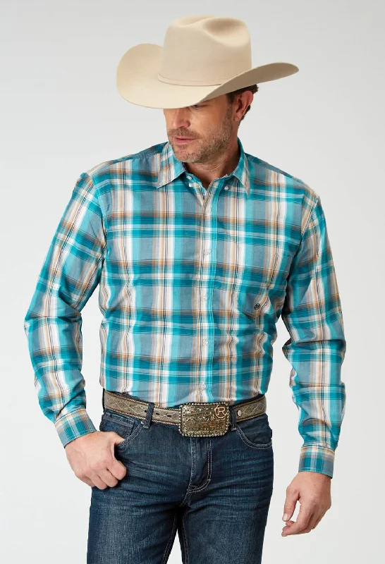 Men's Long - Line Oversized Casual Shirts in Dark Gray for a Relaxed and Modern LookRoper Mens Waters Edge Plaid Multi-Color 100% Cotton L/S Shirt Men's Long - Line Oversized Casual Shirts in Dark Gray for a Relaxed and Modern LookRoper Mens Waters Edge Plaid Multi-Color 100% Cotton L/S Shirt