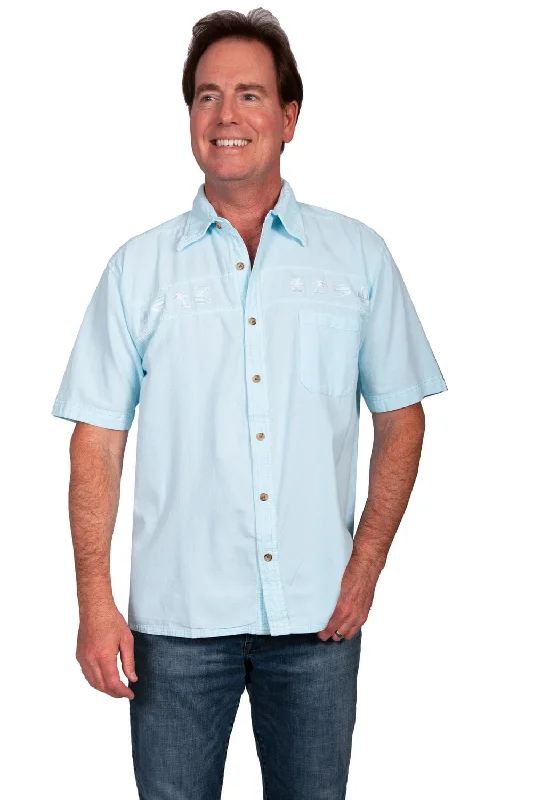 Plus Size Men's Plaid Flannel Casual Shirts in Earth Tones for a Cozy Fall OutfitScully Mens Aqua Sky 100% Cotton Tonal Tropical S/S Shirt Plus Size Men's Plaid Flannel Casual Shirts in Earth Tones for a Cozy Fall OutfitScully Mens Aqua Sky 100% Cotton Tonal Tropical S/S Shirt