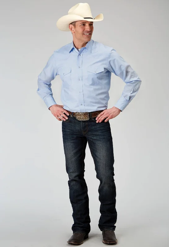 Men's Stretch - Fabric Casual Shirts in Navy Blue for a Comfortable and Flexible FitRoper Mens Tall Tonal Stripe Light Blue Poly/Cotton L/S Shirt Men's Stretch - Fabric Casual Shirts in Navy Blue for a Comfortable and Flexible FitRoper Mens Tall Tonal Stripe Light Blue Poly/Cotton L/S Shirt