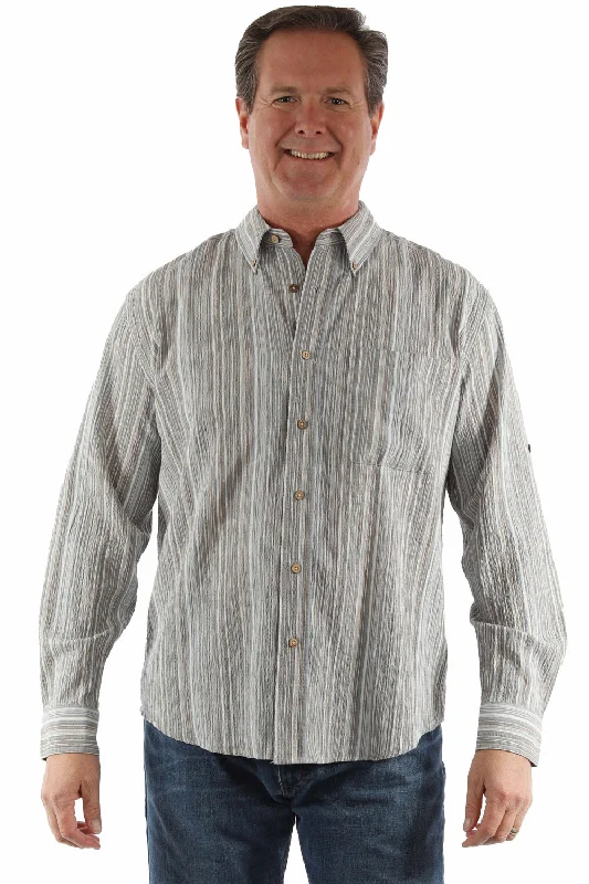 Plus Size Men's Striped Chambray Casual Shirts with a Spread Collar for a Preppy AppearanceScully Mens Seersucker Stripe Blue 100% Cotton L/S Shirt Plus Size Men's Striped Chambray Casual Shirts with a Spread Collar for a Preppy AppearanceScully Mens Seersucker Stripe Blue 100% Cotton L/S Shirt