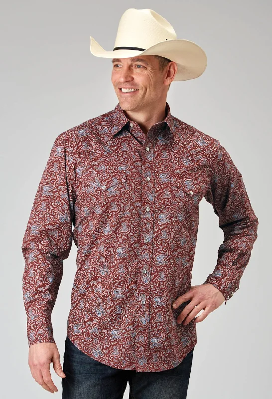 Men's Short - Sleeve Linen Casual Shirts in Light Khaki for a Breathable Summer OptionRoper Mens 1896 Vintage Paisley Red 100% Cotton L/S Shirt Men's Short - Sleeve Linen Casual Shirts in Light Khaki for a Breathable Summer OptionRoper Mens 1896 Vintage Paisley Red 100% Cotton L/S Shirt
