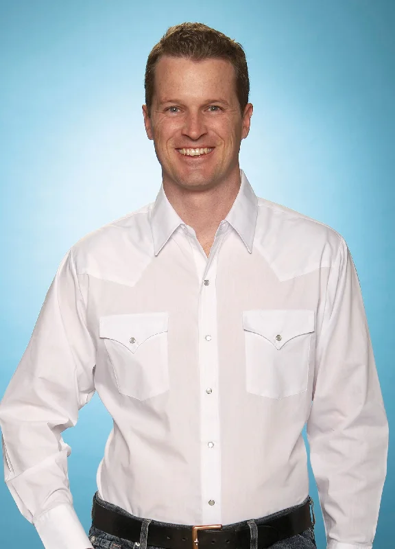Men's Button - Down Oxford Casual Shirts in Crisp White for a Classic and Versatile StyleEly and Walker Mens Solid Western White Poly/Cotton L/S Shirt Men's Button - Down Oxford Casual Shirts in Crisp White for a Classic and Versatile StyleEly and Walker Mens Solid Western White Poly/Cotton L/S Shirt