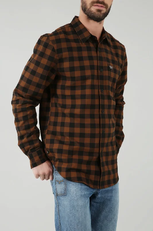 Men's Long - Line Oversized Casual Shirts in Dark Gray for a Relaxed and Modern LookKimes Ranch Mens Garrison Brown Cotton Blend L/S Shirt Men's Long - Line Oversized Casual Shirts in Dark Gray for a Relaxed and Modern LookKimes Ranch Mens Garrison Brown Cotton Blend L/S Shirt