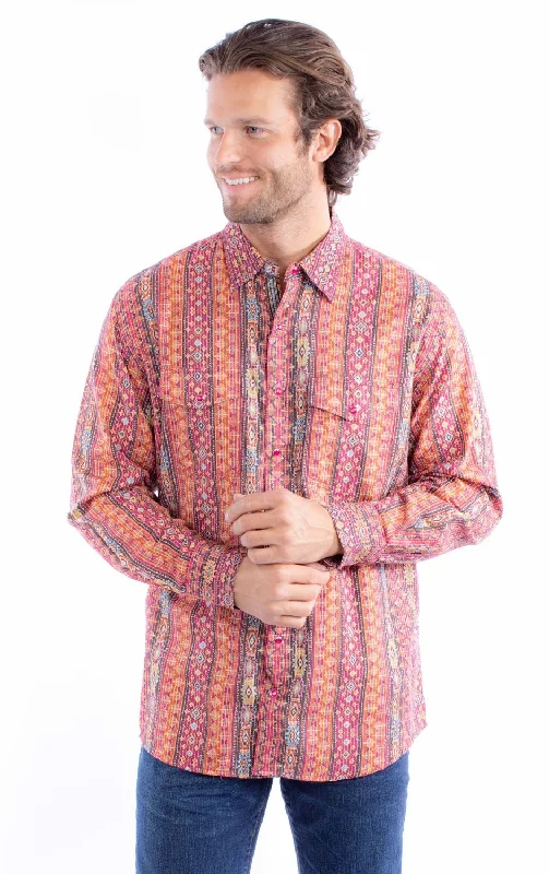 Men's Embroidered Detail Casual Shirts in Beige for a Touch of EleganceScully Mens Kantha Signature Burgundy 100% Cotton L/S Shirt Men's Embroidered Detail Casual Shirts in Beige for a Touch of EleganceScully Mens Kantha Signature Burgundy 100% Cotton L/S Shirt