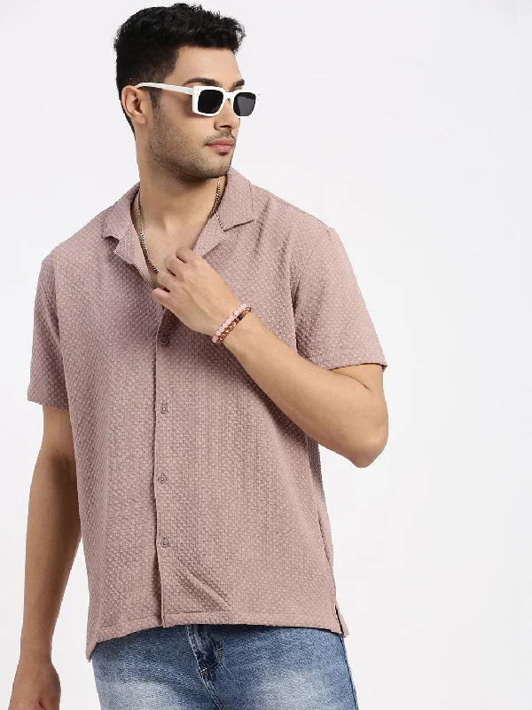 Men's Button - Down Oxford Casual Shirts in Crisp White for a Classic and Versatile StyleMen Brown Cuban Collar Solid Shirt Men's Button - Down Oxford Casual Shirts in Crisp White for a Classic and Versatile StyleMen Brown Cuban Collar Solid Shirt