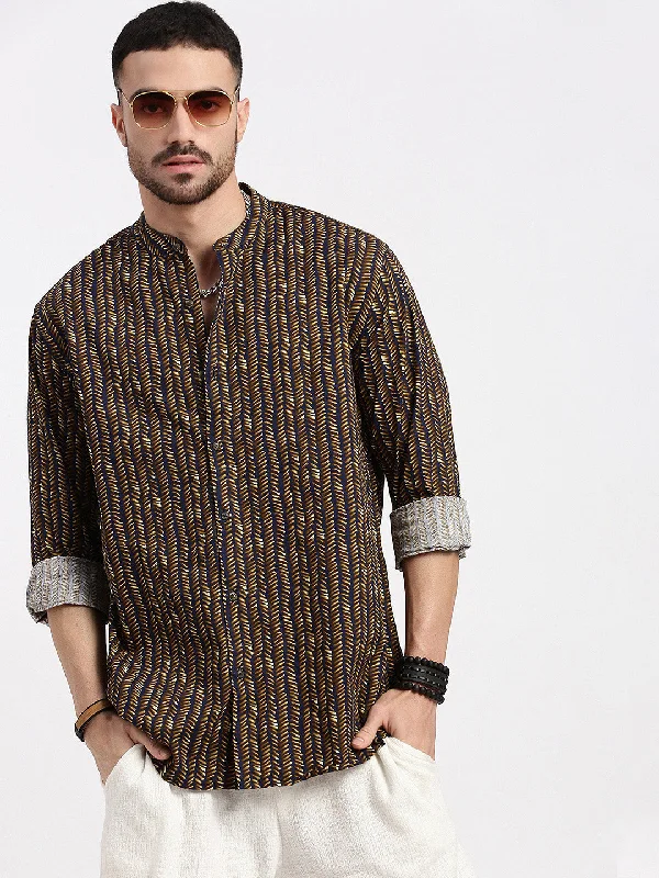 Plus Size Men's Plaid Flannel Casual Shirts in Earth Tones for a Cozy Fall OutfitMen Brown Printed Slim Fit Shirt Plus Size Men's Plaid Flannel Casual Shirts in Earth Tones for a Cozy Fall OutfitMen Brown Printed Slim Fit Shirt