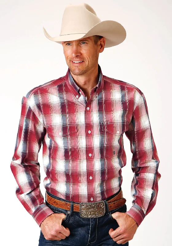Men's Slim - Fit Printed Floral Casual Shirts in Pastel Colors for a Spring - Inspired VibeRoper Mens Red 100% Cotton Apple Plaid BD L/S Button Shirt Men's Slim - Fit Printed Floral Casual Shirts in Pastel Colors for a Spring - Inspired VibeRoper Mens Red 100% Cotton Apple Plaid BD L/S Button Shirt
