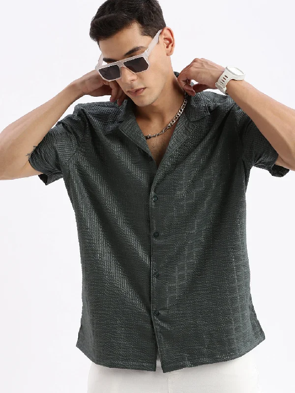 Men's Short - Sleeve Linen Casual Shirts in Light Khaki for a Breathable Summer OptionMen Cuban Collar Solid Relaxed Fit Green Shirt Men's Short - Sleeve Linen Casual Shirts in Light Khaki for a Breathable Summer OptionMen Cuban Collar Solid Relaxed Fit Green Shirt