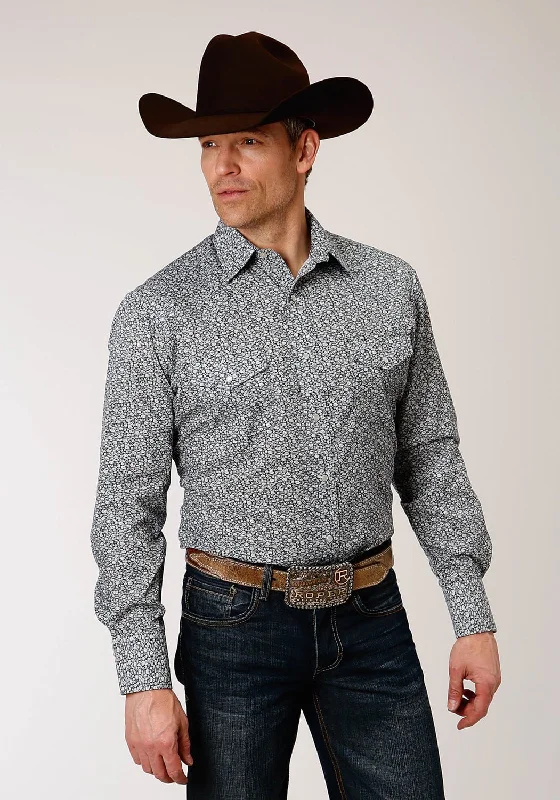 Men's Graphic - Printed Casual Shirts with Pop - Culture References for a Fun and Stylish LookRoper Mens Navy/Cream Cotton Blend Floral L/S Shirt Men's Graphic - Printed Casual Shirts with Pop - Culture References for a Fun and Stylish LookRoper Mens Navy/Cream Cotton Blend Floral L/S Shirt