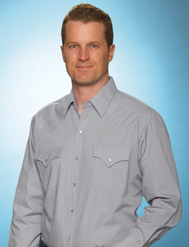 Men's Short - Sleeve Linen Casual Shirts in Light Khaki for a Breathable Summer OptionEly & Walker Mens Solid Gray Western Shirt L/S Poly/Cotton Men's Short - Sleeve Linen Casual Shirts in Light Khaki for a Breathable Summer OptionEly & Walker Mens Solid Gray Western Shirt L/S Poly/Cotton