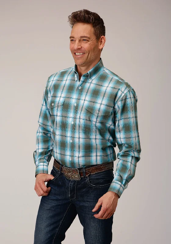 Plus Size Men's Plaid Flannel Casual Shirts in Earth Tones for a Cozy Fall OutfitRoper Mens Meadow Plaid Green 100% Cotton L/S Shirt Plus Size Men's Plaid Flannel Casual Shirts in Earth Tones for a Cozy Fall OutfitRoper Mens Meadow Plaid Green 100% Cotton L/S Shirt