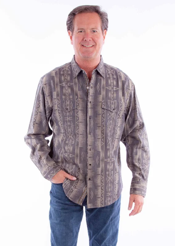 Plus Size Men's Plaid Flannel Casual Shirts in Earth Tones for a Cozy Fall OutfitScully Mens Signature Southwest Taupe 100% Cotton L/S Shirt Plus Size Men's Plaid Flannel Casual Shirts in Earth Tones for a Cozy Fall OutfitScully Mens Signature Southwest Taupe 100% Cotton L/S Shirt
