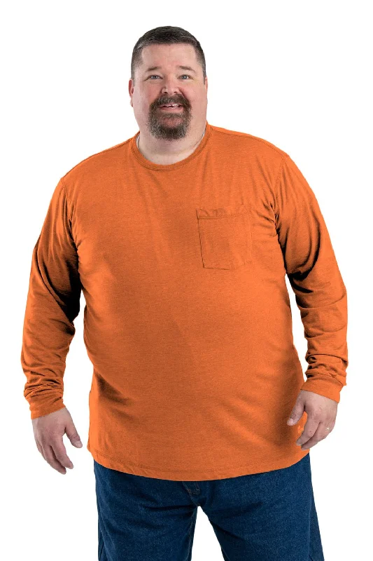 Men's Organic Cotton Casual Shirts with a Soft Handfeel for Everyday ComfortBerne Mens Orange Cotton Blend Performance Pocket Tee L/S Men's Organic Cotton Casual Shirts with a Soft Handfeel for Everyday ComfortBerne Mens Orange Cotton Blend Performance Pocket Tee L/S