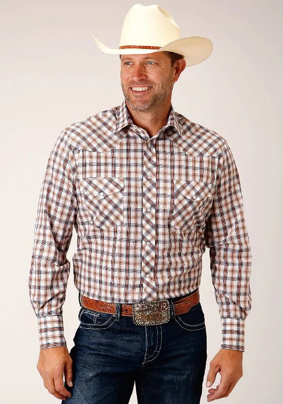 Plus Size Men's Plaid Flannel Casual Shirts in Earth Tones for a Cozy Fall OutfitRoper Mens 1506 Windowpane Plaid Blue Cotton Blend Tall L/S Shirt Plus Size Men's Plaid Flannel Casual Shirts in Earth Tones for a Cozy Fall OutfitRoper Mens 1506 Windowpane Plaid Blue Cotton Blend Tall L/S Shirt