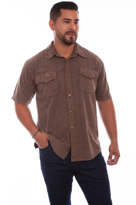 Men's Long - Line Oversized Casual Shirts in Dark Gray for a Relaxed and Modern LookScully Mens Light Latte 100% Cotton Voyager S/S Shirt Men's Long - Line Oversized Casual Shirts in Dark Gray for a Relaxed and Modern LookScully Mens Light Latte 100% Cotton Voyager S/S Shirt