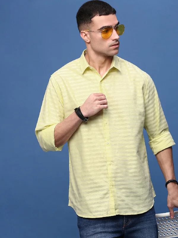 Men's Tailored Fit Checkered Casual Shirts in Multicolor for a Smart - Casual EnsembleMen Yellow Slim Fit Striped Shirt Men's Tailored Fit Checkered Casual Shirts in Multicolor for a Smart - Casual EnsembleMen Yellow Slim Fit Striped Shirt