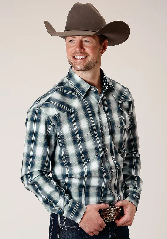 Men's Button - Down Oxford Casual Shirts in Crisp White for a Classic and Versatile StyleRoper Mens Blue 100% Cotton West Plaid L/S Tall Shirt Men's Button - Down Oxford Casual Shirts in Crisp White for a Classic and Versatile StyleRoper Mens Blue 100% Cotton West Plaid L/S Tall Shirt