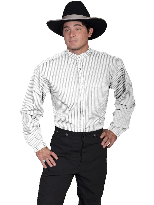 Men's Shearling - Lined Collar Casual Shirts in Brown for a Rustic and Warm AppealScully Mens White 100% Cotton Stripe L/S Shirt Men's Shearling - Lined Collar Casual Shirts in Brown for a Rustic and Warm AppealScully Mens White 100% Cotton Stripe L/S Shirt