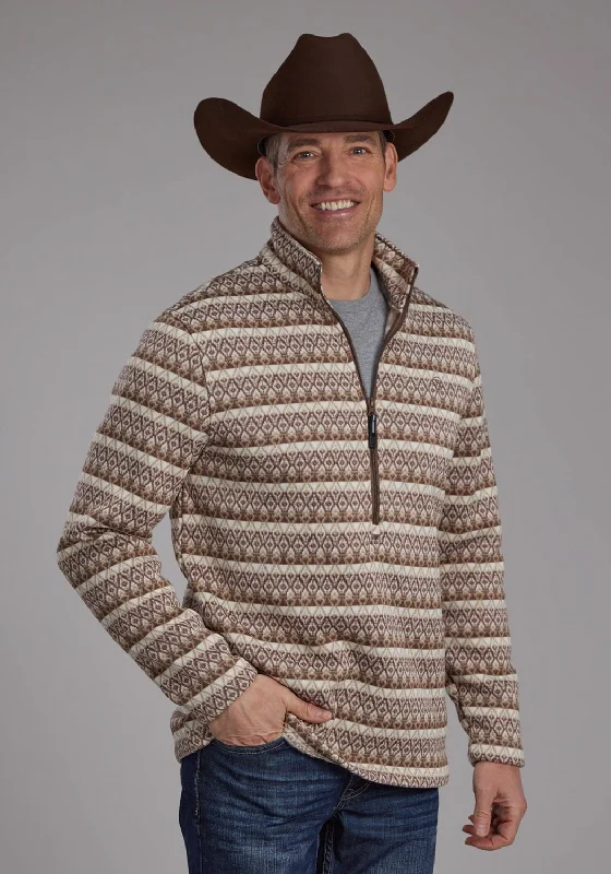 Men's Button - Down Oxford Casual Shirts in Crisp White for a Classic and Versatile StyleRoper Mens Ombre Aztec Stripe Brown 100% Polyester 1/4 Zip Sweater Men's Button - Down Oxford Casual Shirts in Crisp White for a Classic and Versatile StyleRoper Mens Ombre Aztec Stripe Brown 100% Polyester 1/4 Zip Sweater