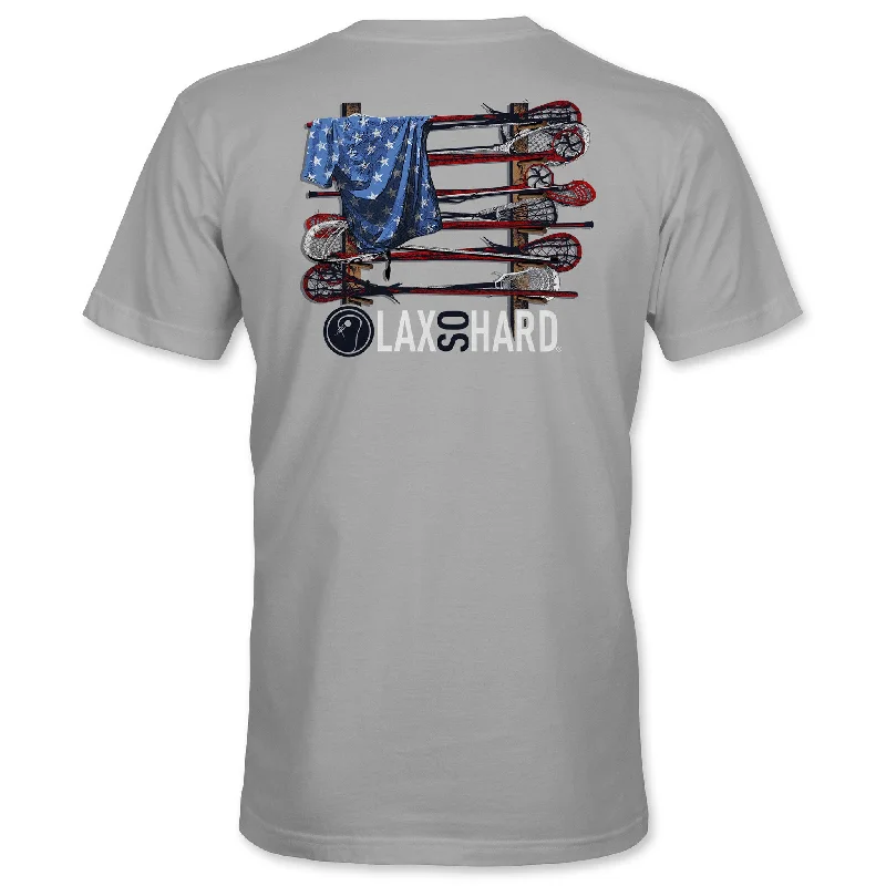 Men's Graphic - Printed Casual Shirts with Pop - Culture References for a Fun and Stylish LookBoys Lacrosse Stick American Flag - Gray Men's Graphic - Printed Casual Shirts with Pop - Culture References for a Fun and Stylish LookBoys Lacrosse Stick American Flag - Gray