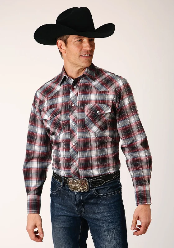 Plus Size Men's Plaid Flannel Casual Shirts in Earth Tones for a Cozy Fall OutfitRoper Mens White Plaid Red Cotton Blend L/S Shirt Plus Size Men's Plaid Flannel Casual Shirts in Earth Tones for a Cozy Fall OutfitRoper Mens White Plaid Red Cotton Blend L/S Shirt