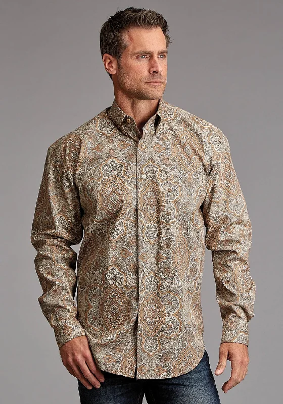 Men's Graphic - Printed Casual Shirts with Pop - Culture References for a Fun and Stylish LookStetson Mens 1921 Desert Paisley Brown 100% Cotton 1 Pkt L/S Shirt Men's Graphic - Printed Casual Shirts with Pop - Culture References for a Fun and Stylish LookStetson Mens 1921 Desert Paisley Brown 100% Cotton 1 Pkt L/S Shirt