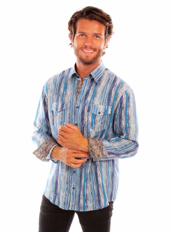 Men's Shearling - Lined Collar Casual Shirts in Brown for a Rustic and Warm AppealScully Mens Signature Stripe Blue 100% Tencel L/S Shirt Men's Shearling - Lined Collar Casual Shirts in Brown for a Rustic and Warm AppealScully Mens Signature Stripe Blue 100% Tencel L/S Shirt