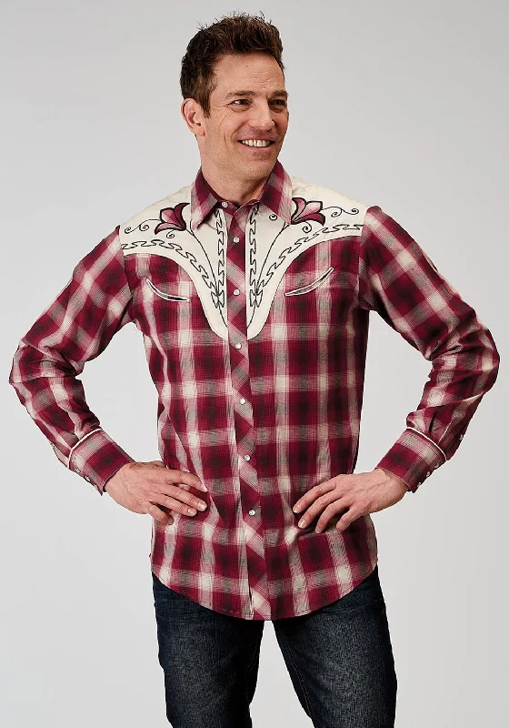 Men's Wrinkle - Resistant Polyester Blend Casual Shirts for Easy Travel and MaintenanceRoper Mens Fancy Applique Floral Red Cotton Blend L/S Shirt Men's Wrinkle - Resistant Polyester Blend Casual Shirts for Easy Travel and MaintenanceRoper Mens Fancy Applique Floral Red Cotton Blend L/S Shirt