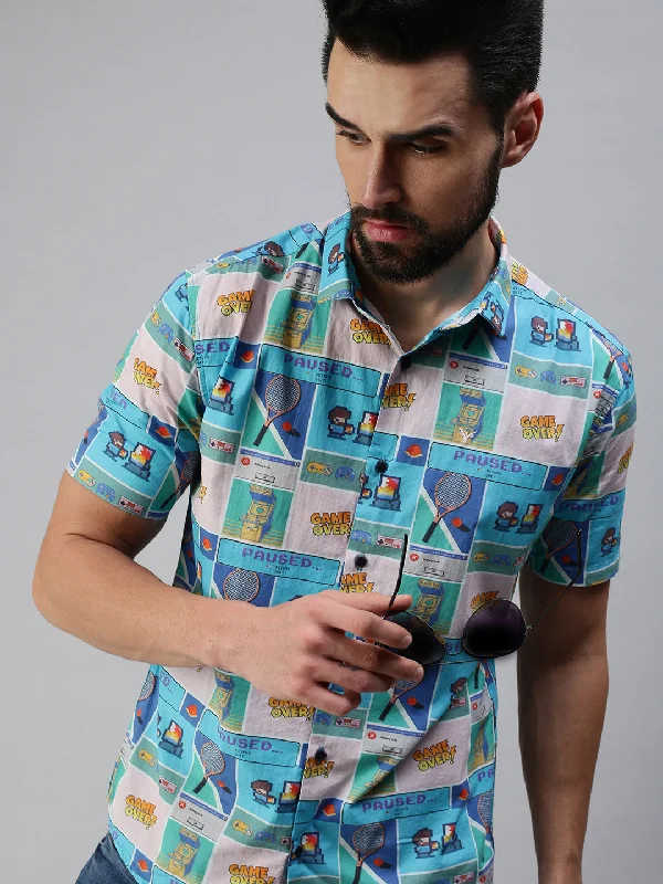 Men's Thermal - Lined Casual Shirts in Black for Added Warmth in Cold WeatherMen Spread Collar Printed Multi Shirt Men's Thermal - Lined Casual Shirts in Black for Added Warmth in Cold WeatherMen Spread Collar Printed Multi Shirt
