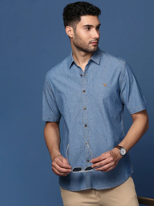 Men's Two - Tone Contrast Panel Casual Shirts in White and Navy for a Stylish and Eye - Catching DesignMen Solid Blue Slim Fit Shirt Men's Two - Tone Contrast Panel Casual Shirts in White and Navy for a Stylish and Eye - Catching DesignMen Solid Blue Slim Fit Shirt
