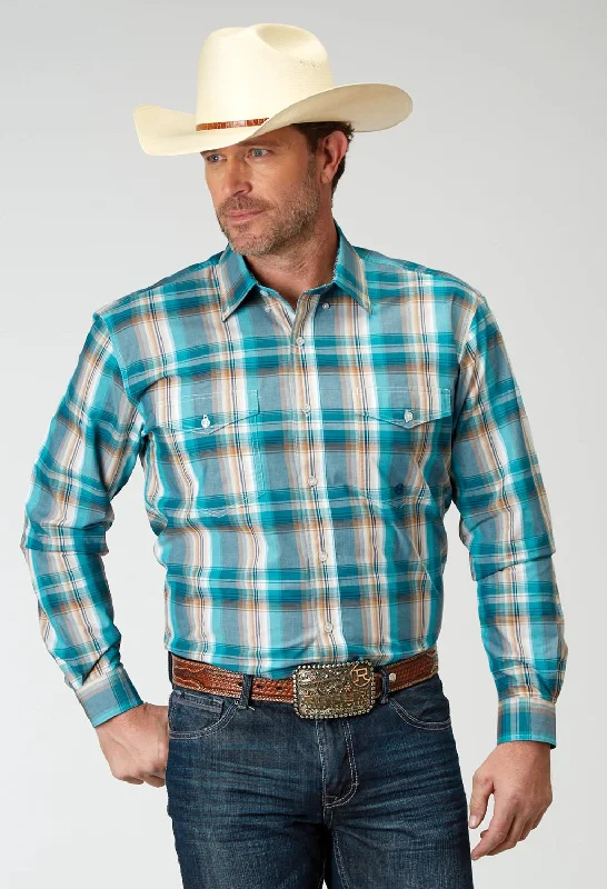 Men's Organic Cotton Casual Shirts with a Soft Handfeel for Everyday ComfortRoper Mens 1939 Waters Edge Multi-Color 100% Cotton Btn L/S Shirt Men's Organic Cotton Casual Shirts with a Soft Handfeel for Everyday ComfortRoper Mens 1939 Waters Edge Multi-Color 100% Cotton Btn L/S Shirt
