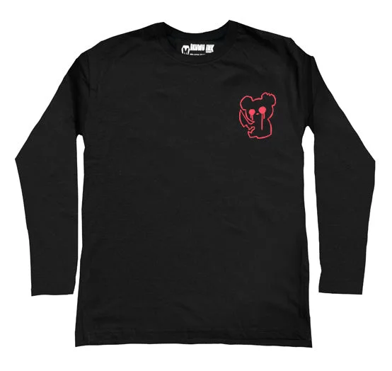 Men's Wrinkle - Resistant Polyester Blend Casual Shirts for Easy Travel and MaintenanceRed Bear Logo Men Long Sleeve Tshirt Men's Wrinkle - Resistant Polyester Blend Casual Shirts for Easy Travel and MaintenanceRed Bear Logo Men Long Sleeve Tshirt