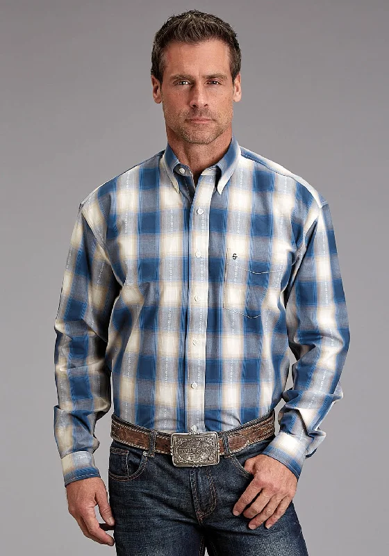 Men's Shearling - Lined Collar Casual Shirts in Brown for a Rustic and Warm AppealStetson Mens Ombre Dobby Blue 100% Cotton L/S Shirt Men's Shearling - Lined Collar Casual Shirts in Brown for a Rustic and Warm AppealStetson Mens Ombre Dobby Blue 100% Cotton L/S Shirt