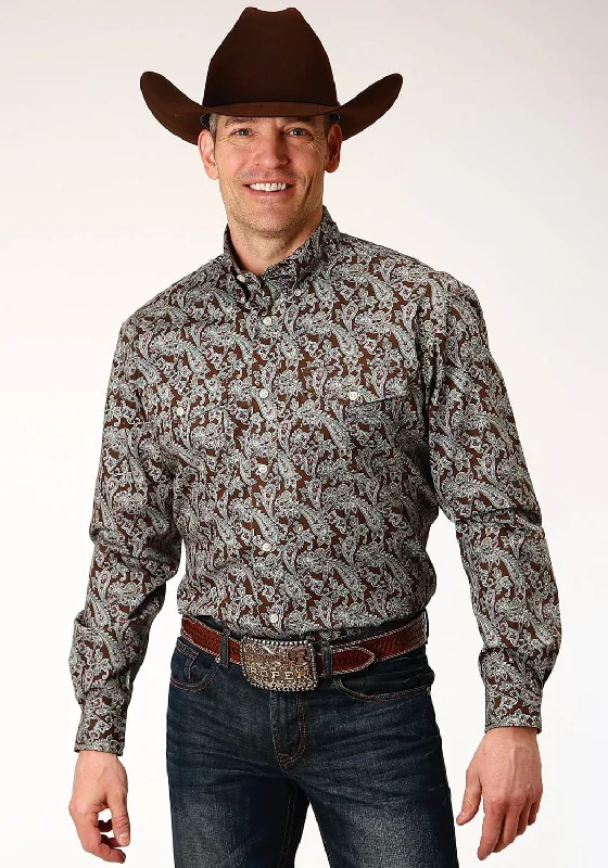 Men's Graphic - Printed Casual Shirts with Pop - Culture References for a Fun and Stylish LookRoper Mens Green 100% Cotton Pine Paisley BD L/S Btn Shirt Men's Graphic - Printed Casual Shirts with Pop - Culture References for a Fun and Stylish LookRoper Mens Green 100% Cotton Pine Paisley BD L/S Btn Shirt