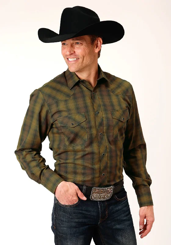 Men's Moisture - Wicking Performance Fabric Casual Shirts for Outdoor ActivitiesRoper Mens 55/45 Plaid Black Cotton Blend L/S Shirt Men's Moisture - Wicking Performance Fabric Casual Shirts for Outdoor ActivitiesRoper Mens 55/45 Plaid Black Cotton Blend L/S Shirt
