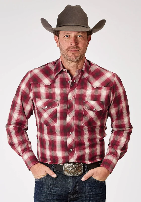 Men's Distressed Denim Casual Shirts with Frayed Edges for a Trendy and Rugged LookRoper Mens Tall Red Plaid Red Cotton Blend L/S Shirt Men's Distressed Denim Casual Shirts with Frayed Edges for a Trendy and Rugged LookRoper Mens Tall Red Plaid Red Cotton Blend L/S Shirt
