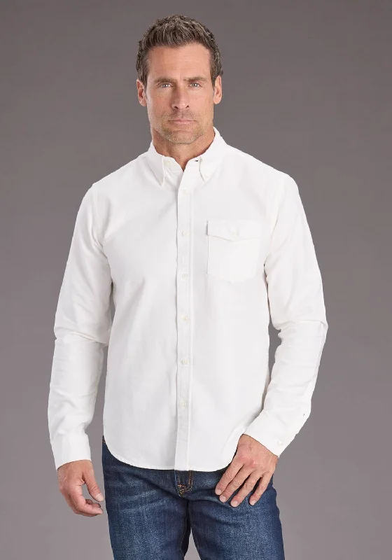 Men's Wrinkle - Resistant Polyester Blend Casual Shirts for Easy Travel and MaintenanceStetson Mens Peached Oxford Off White 100% Cotton 1 Pkt L/S Shirt Men's Wrinkle - Resistant Polyester Blend Casual Shirts for Easy Travel and MaintenanceStetson Mens Peached Oxford Off White 100% Cotton 1 Pkt L/S Shirt