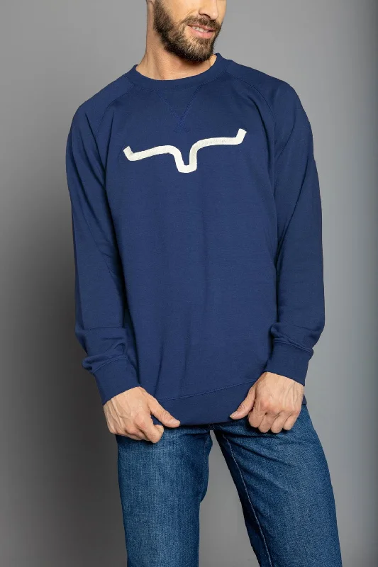 Men's Distressed Denim Casual Shirts with Frayed Edges for a Trendy and Rugged LookKimes Ranch Mens Vintage Crew Navy Cotton Blend Sweatshirt Men's Distressed Denim Casual Shirts with Frayed Edges for a Trendy and Rugged LookKimes Ranch Mens Vintage Crew Navy Cotton Blend Sweatshirt