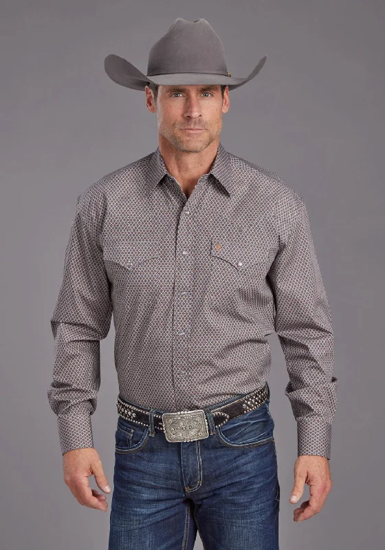 Men's Two - Tone Contrast Panel Casual Shirts in White and Navy for a Stylish and Eye - Catching DesignStetson Mens Mini Foulard Grey 100% Cotton L/S Shirt Men's Two - Tone Contrast Panel Casual Shirts in White and Navy for a Stylish and Eye - Catching DesignStetson Mens Mini Foulard Grey 100% Cotton L/S Shirt