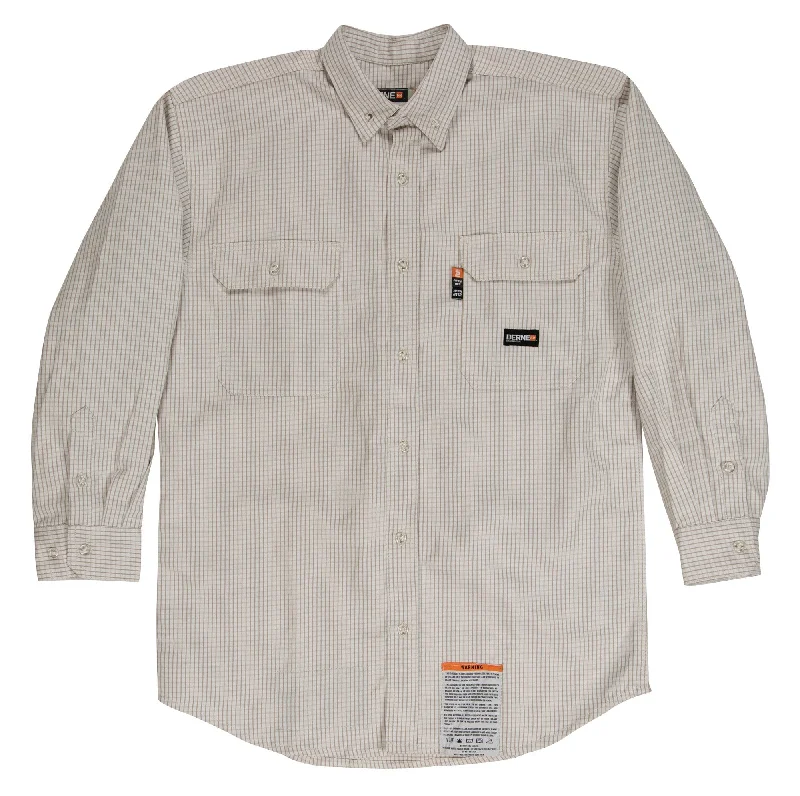 Men's Wrinkle - Resistant Polyester Blend Casual Shirts for Easy Travel and MaintenanceBerne Mens Khaki 100% Cotton FR Button Down Workshirt L/S 2XL TALL Men's Wrinkle - Resistant Polyester Blend Casual Shirts for Easy Travel and MaintenanceBerne Mens Khaki 100% Cotton FR Button Down Workshirt L/S 2XL TALL
