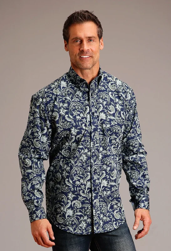 Men's Moisture - Wicking Performance Fabric Casual Shirts for Outdoor ActivitiesStetson Mens Detailed Pailey Blue 100% Cotton L/S Shirt Men's Moisture - Wicking Performance Fabric Casual Shirts for Outdoor ActivitiesStetson Mens Detailed Pailey Blue 100% Cotton L/S Shirt